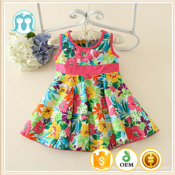 Boutique Girls Childrens Lace Tutu Dress 2016 Nuevo Verano de algodón Casual Venta caliente Moda sin mangas de flores niños Ropa